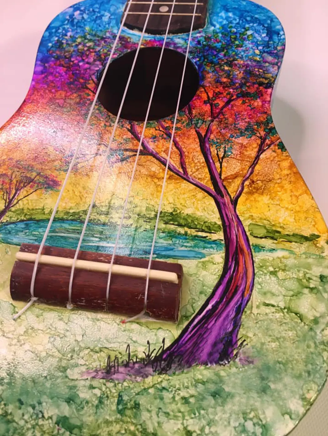 Hand-painted guitar